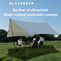 Black Deer Mufeng Outdoor Rainproof Silver Sunscreen Hexagonal Canopy 8-12 People Large Self-driving Camping Awning Tent