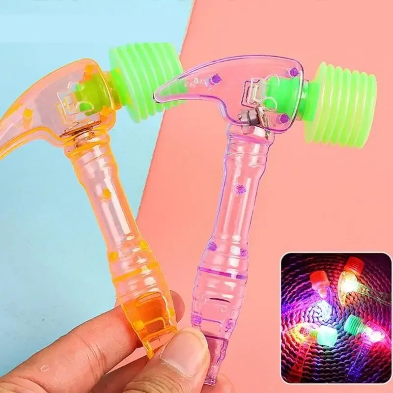 Martelo plástico transparente com luzes led, brinquedo educacional para crianças, aniversário, páscoa, 15ub