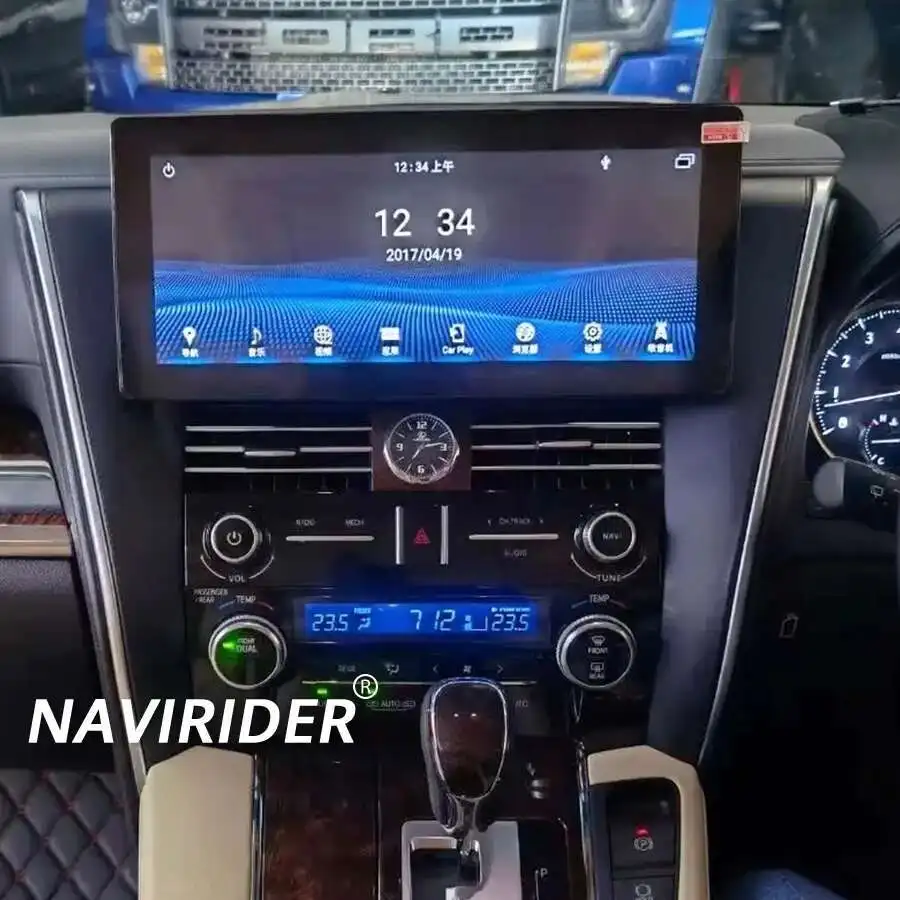 Pantalla de 12,3 pulgadas Android para Toyota Alphard 30 Series 2015-2023 Autoradio reproductor de vídeo Multimedia GPS Radio estéreo Carplay