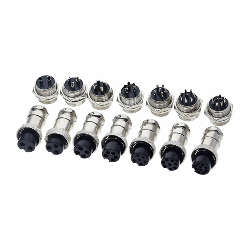 1set GX16 2/3/4/5/6/7/8/9/10 Pin Male & Female 16mm L70-78 Circular Aviation Socket Plug Wire Panel Connector for diy