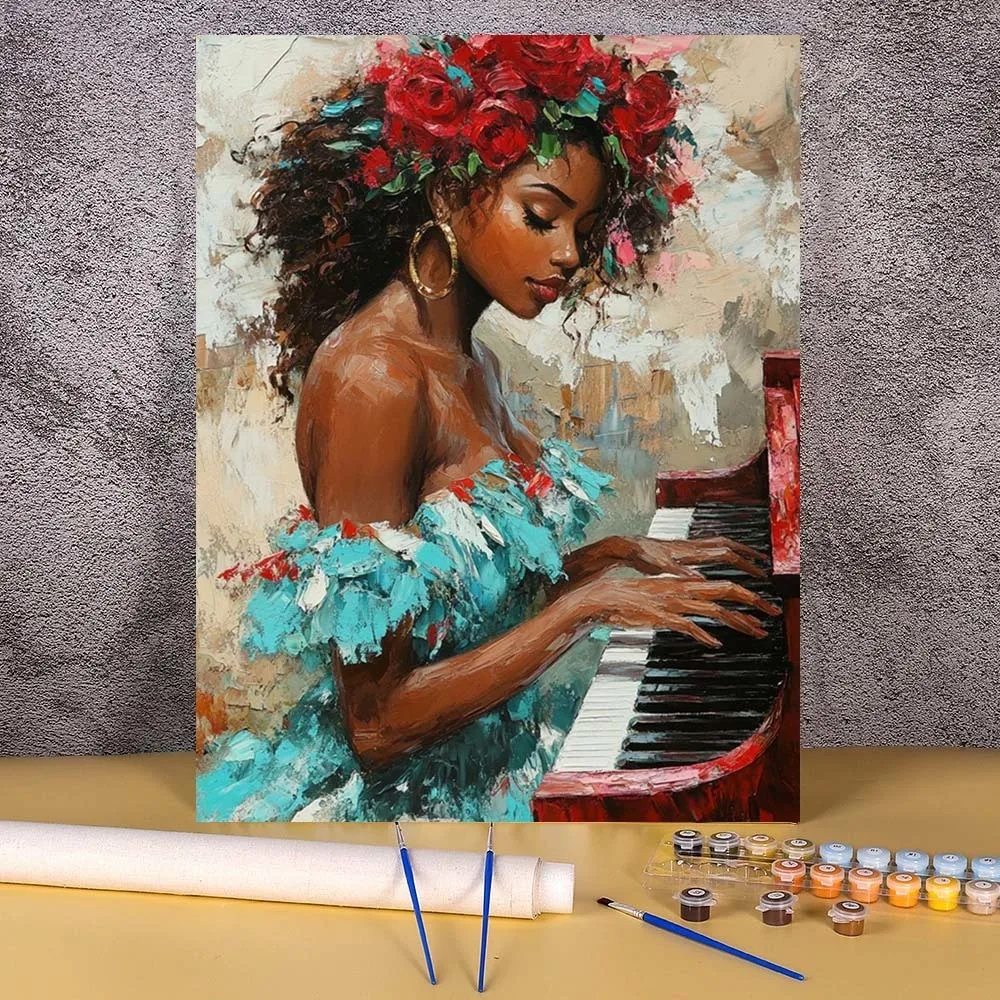 

Diy Painting By Numbers Piano Girl Picture Original Gifts Decorative Paintings Art Supplies Wall Decoration For Living Room