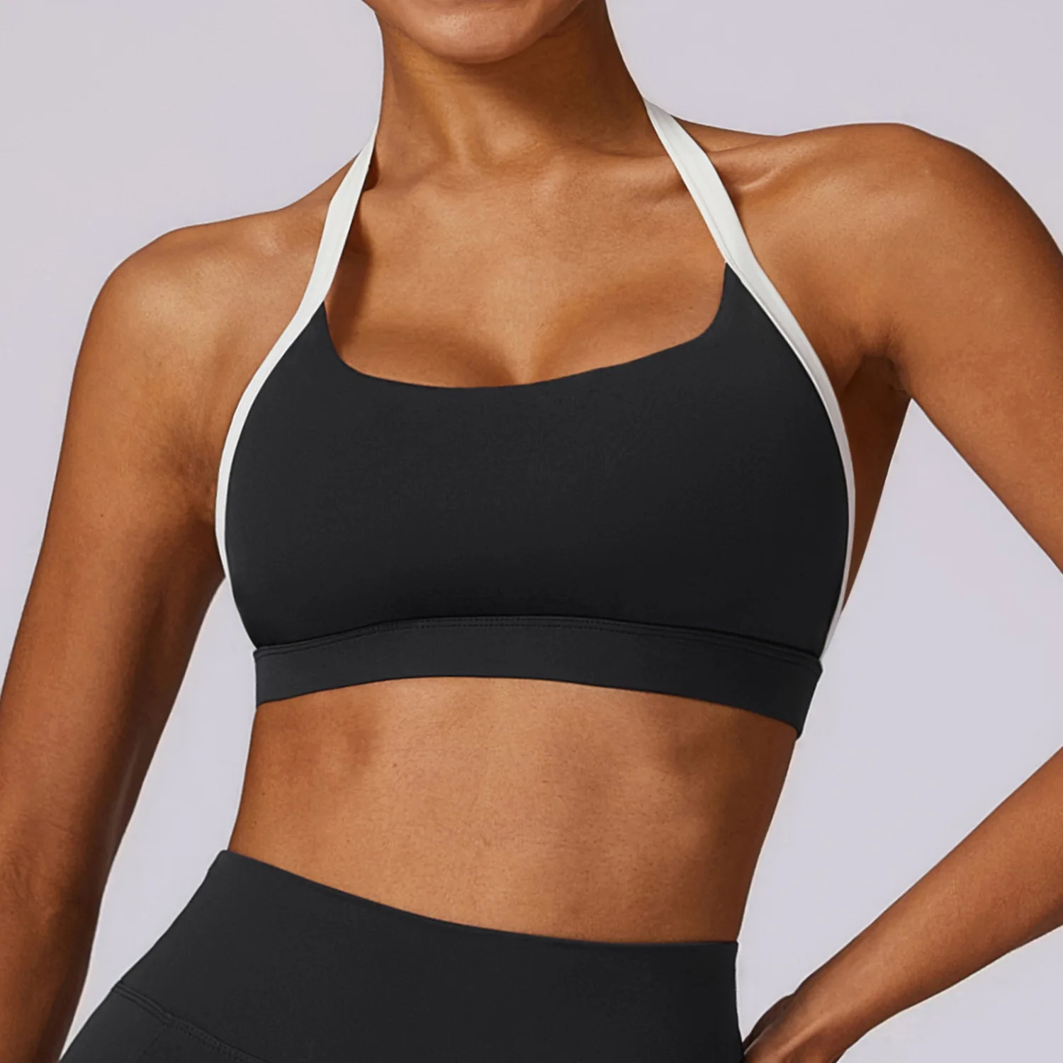 Confrontal Neck-Soutien-gorge absorbant les chocs, dos nu, yoga imbibé, séchage rapide, sport, haute intensité, course et fitness, gla8605