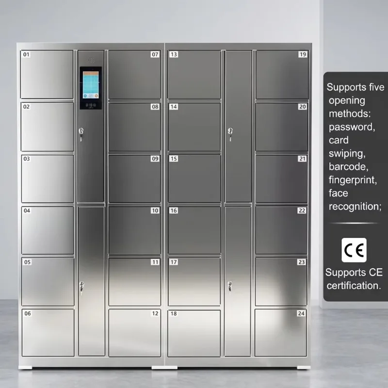 Facial Recognition Electronic Luggage Locker Intelligent Card Stainless Steel Cabinet Custom
