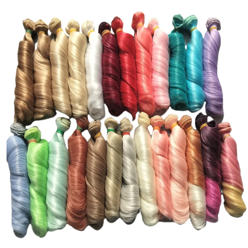 15 Cm Kręcone Peruki dla Lalek Brązowy Khaki Czarny Wysokotemperaturowe Odporne na Ciepło Włosy dla Lalek 1/3 1/4 1/6 BJD Diy Doll Peruki