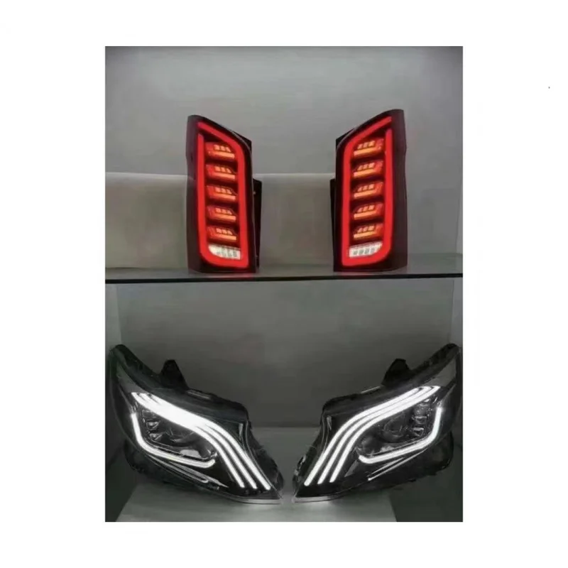 Suitable Car Body Kit for Mercedes Benz V Class W447 V260 V300 to GLS Maybach Style Front Rear Bumper, Grille, Hood, Headlig