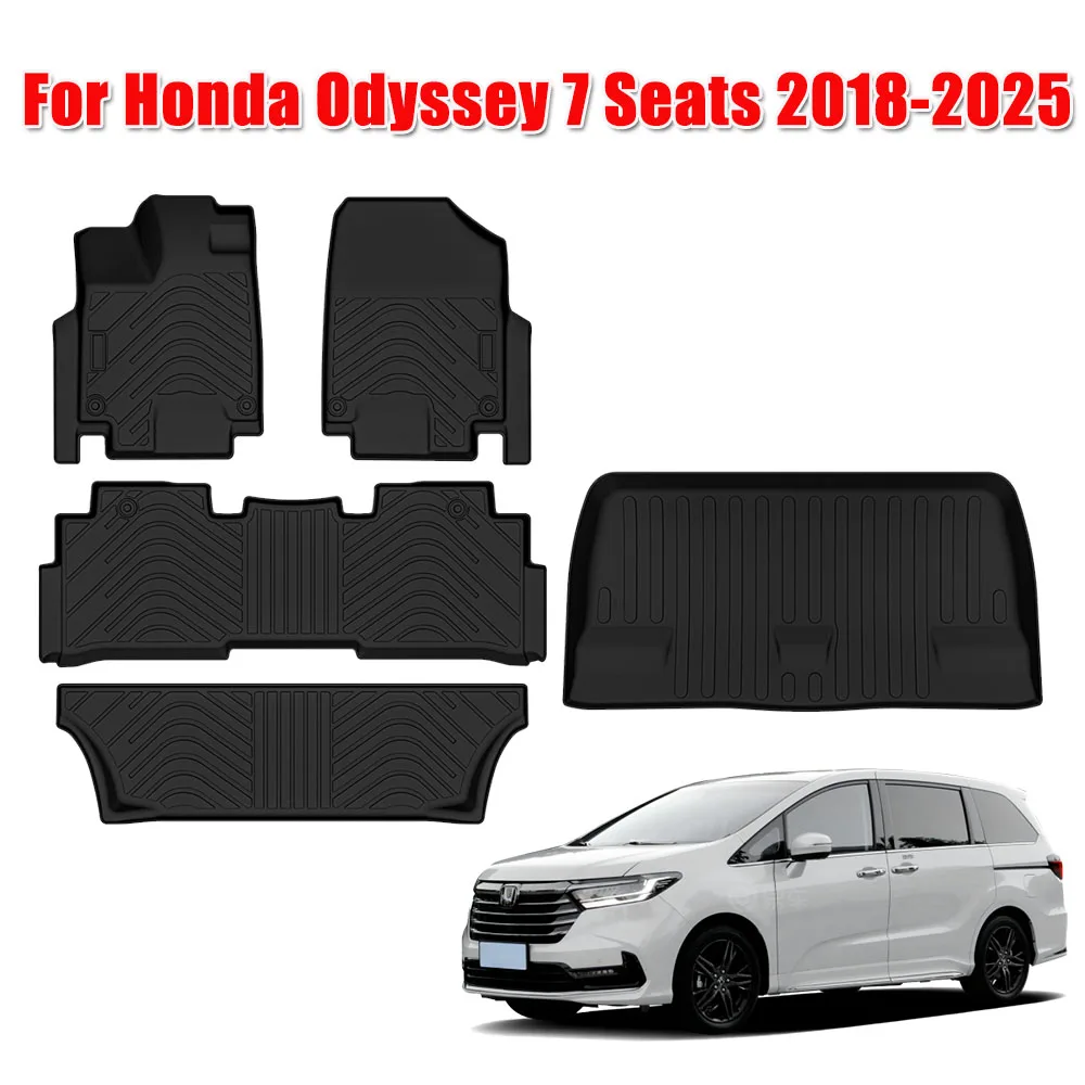 

EAMTY For Honda Odyssey 7 Seats 2018-2025 TPE Floor Mats & Cargo Liners, All Weather Backrest Mats TPE Heavy Waterproof Pads