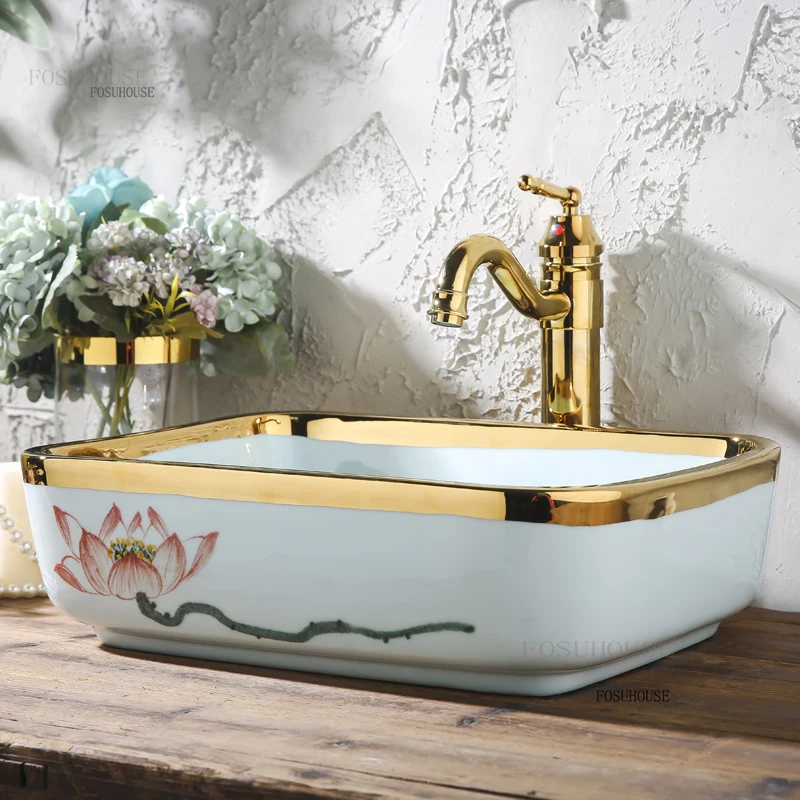 

Nordic Square Bathroom Sinks Creative Household Phnom Penh Washbasin Simple Counter basin Oval Wash Basin Bathroom Fixture XX