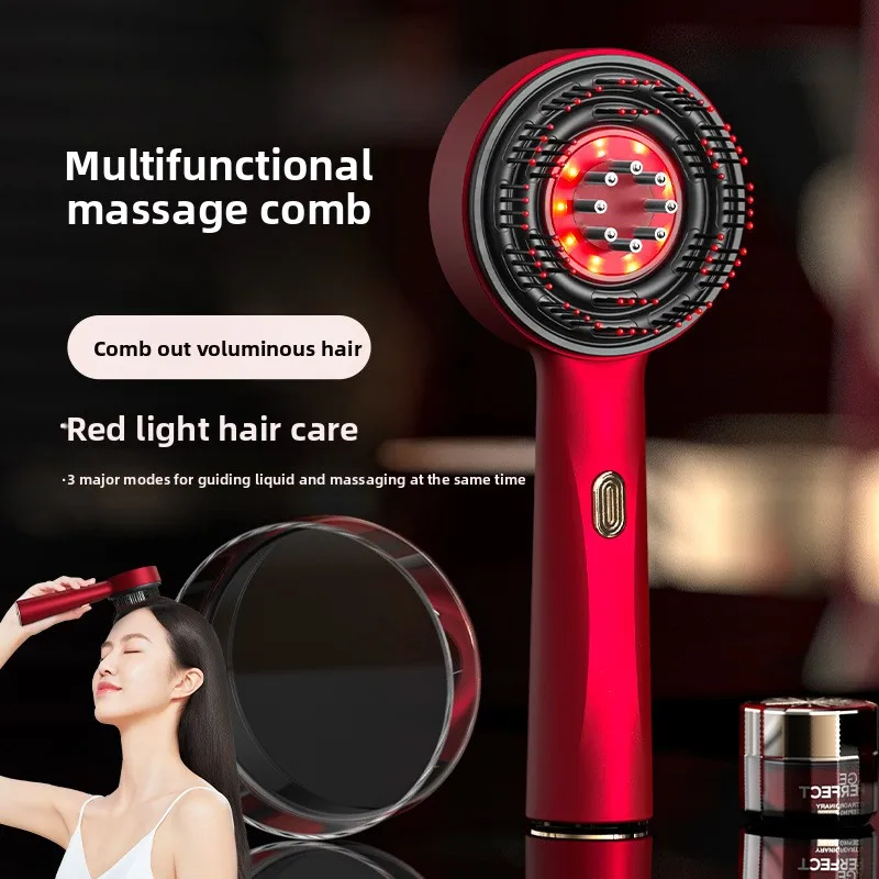 Electric Scalp Massager Comb, Infrared Light Hair Comb for Serum Application