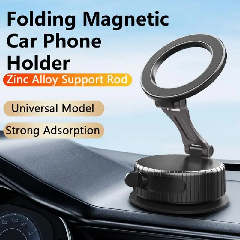 Vacuum Suction Magnetic Phone Holder 360 Degree Rotation Foldable Phone Mount For Car Automobile Cradles Vehicle Accessories For