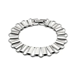 Stainless Steel 12mm Bike Chain Bracelets For Women Men Fashion Hip Hop Female Male Boy Wristband Jewelry