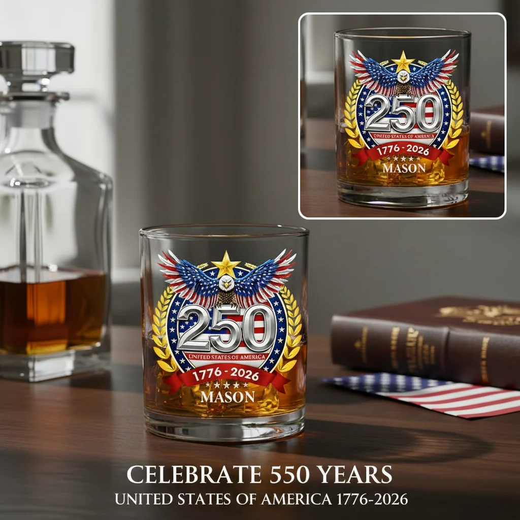 Copa de Whisky Conmemorativa del 250 Aniversario, Regalo, Decoración de Mesa para Fiestas, Colección de Regalos con Temática Histórica