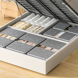 Clothes under bed bedding storage bag with lid foldable for bedding toy closet organizer Space saving strap reinforced handle