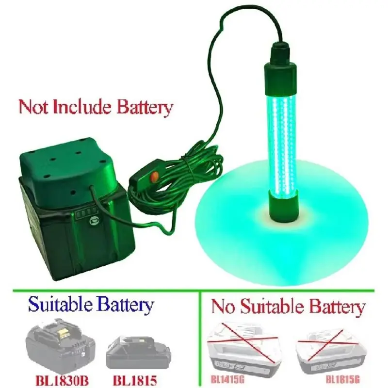 ABZL Power Tool Replacement Part For 18V Lithium Battery Underwater Fishing Light Fish Attraction Lamp