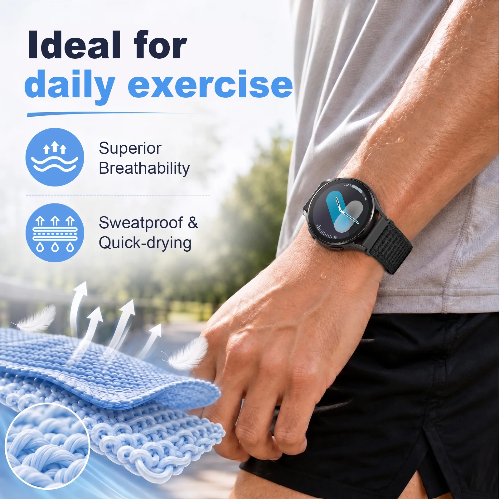 Tali Jam Tangan Nylon Hook & L - Accessories For Galaxy Watch 5 ulasan dan harga