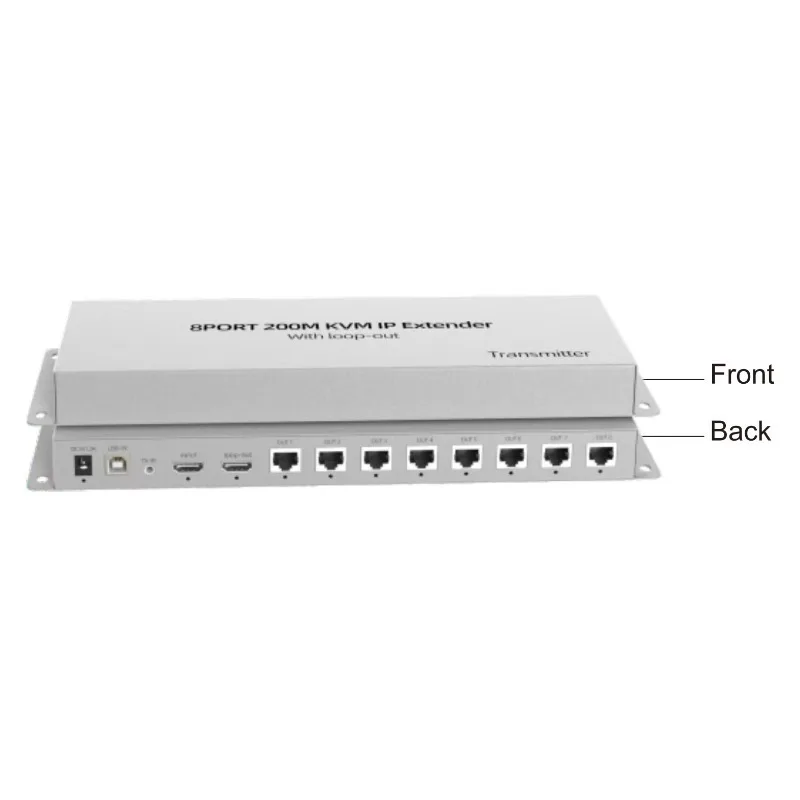200meter 1x8 Port KVM IP Cable Extender with 1920x1080 Resolution