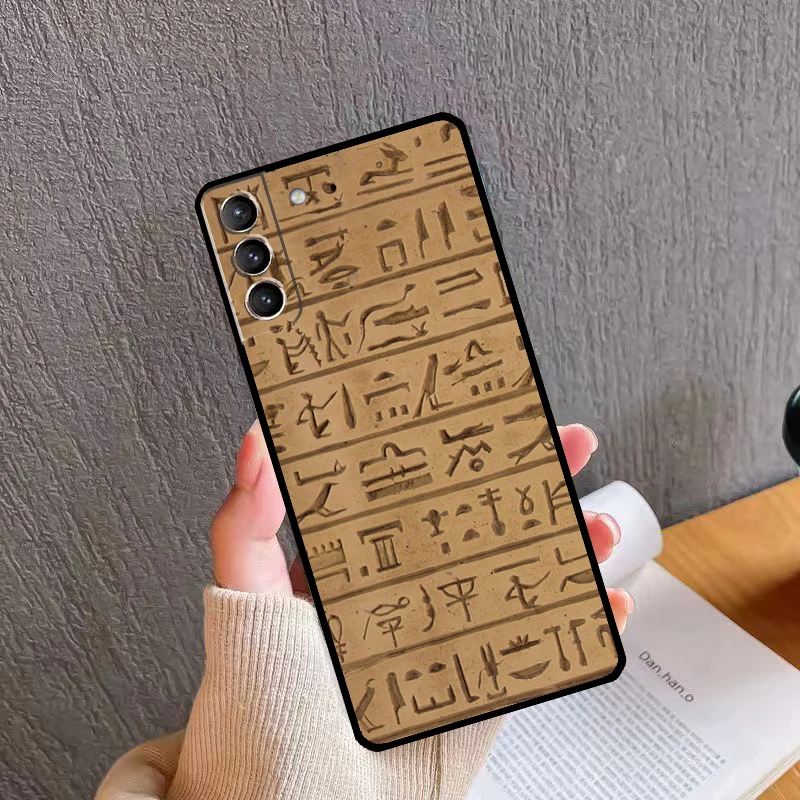 Egyptian Hieroglyphics Case For Samsung Galaxy S21 S20 FE S22 S23 Ultra Note 20 S8 S9 S10 Note 10 Plus Cover Shell