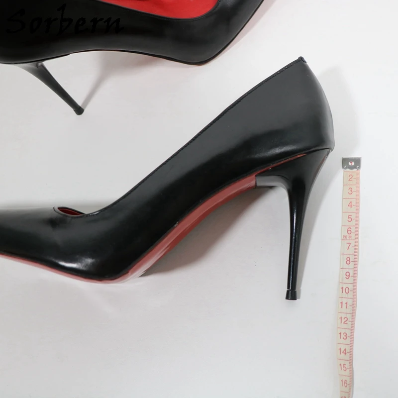 Sorbern Sexy Long Pointed Toe Women Pump Red Inside 13Cm High Heel Stilettos Slip On Shoes Evening Party Footwear Custom Color