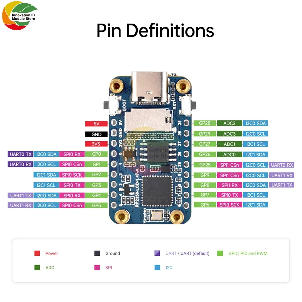 

RP2350 1.47-inch LCD Display Development Board 172 × 320 Resolution Dual Core Dual Architecture 150Mhz Processor