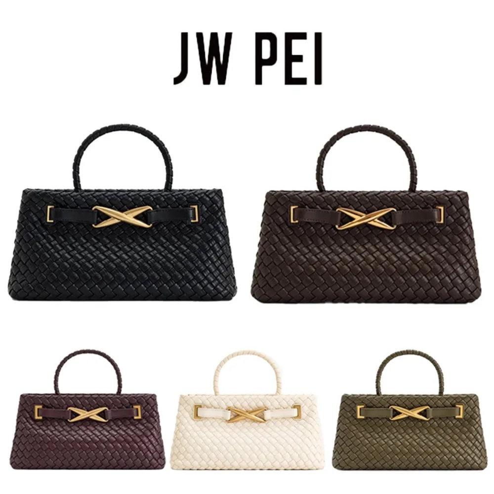 JW PEI حقيبة يد منسوجة كورا موضة الكتف حقيبة كروسبودي سعة كبيرة ركاب حقيبة نسائية جديدة
