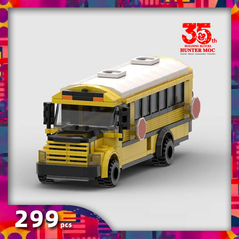 

school bus moc brick blocks public transport city bricks building