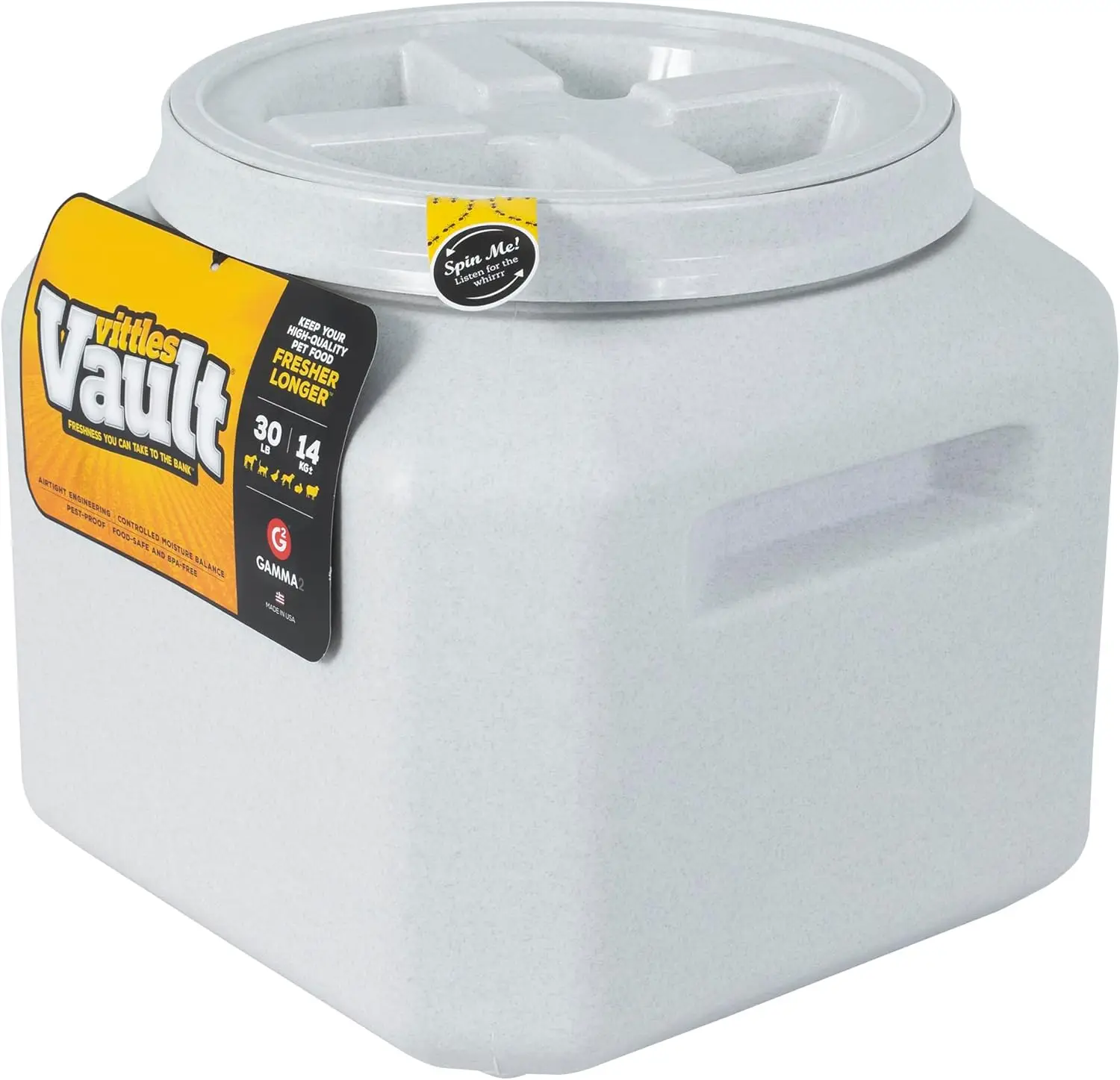 Gamma2 Vittles Vault Dog Food Storage Container with Airtight Lid, holds up to 25-30 Pounds of Dry Pet Food, Cat Kibble and Bird