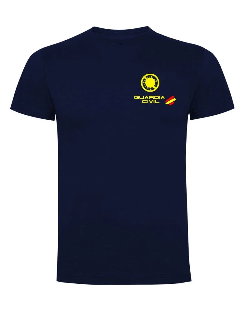 España Guardia Civil Anticovid Bandera Camiseta. 100% Algodón De Alta Calidad, Cuello Redondo,