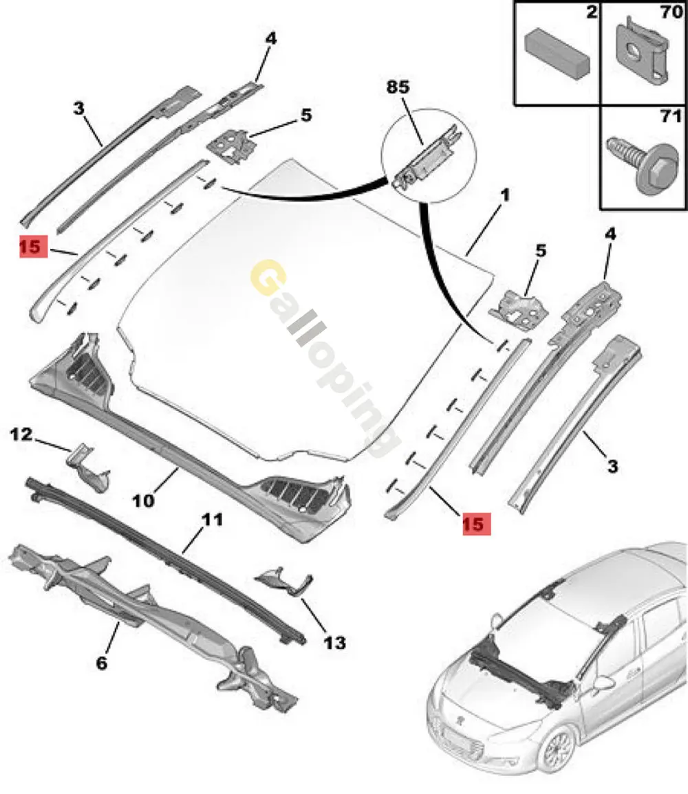 For Peugeot 308 408 1 Pair Left and Right Windshield Side Pillar Molding Cover Winscreen Window Trim 8120AK 8120AJ