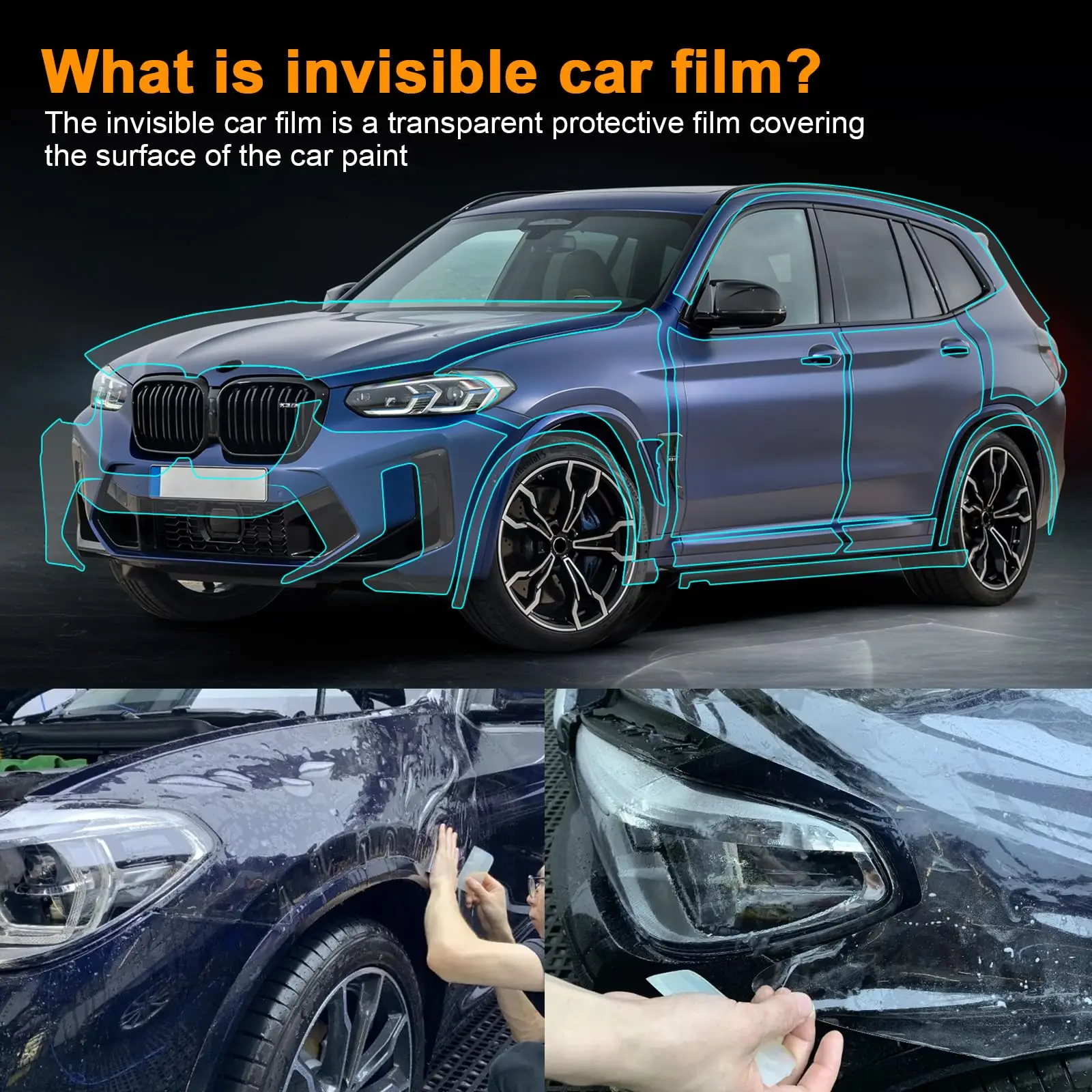 9Mil TPU Scratch-resistant Car Paint Protection Film For 2022-2024 BMW X3M F97 Competition Car Body Transparent Bra Per-cut PPF