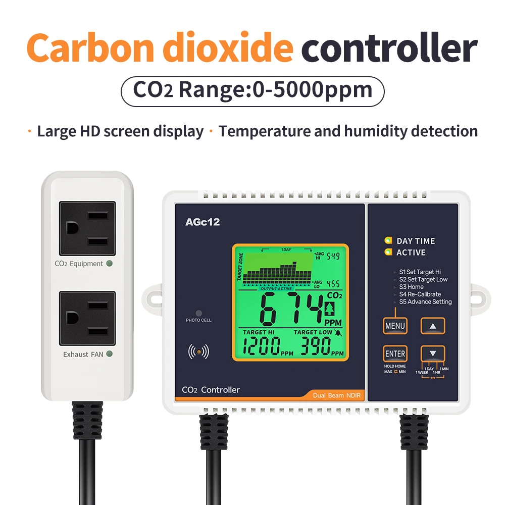 AGc12 CO2 Kontroler dwutlenku węgla Dwukanałowy automatyczny regulator ciśnienia do roślin szklarniowych CO2 Regulator ciśnienia US EU