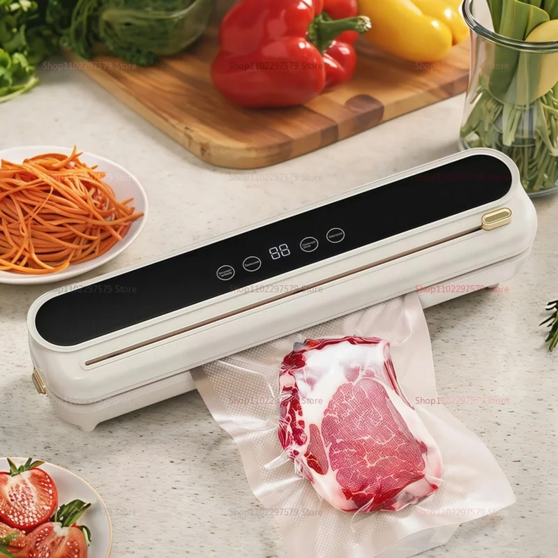 New Electric Vacuum Sealer for Kitchen Dry Wet Food Storage Built-in Cutter Touch Button Easy Seal Food Household Appliance
