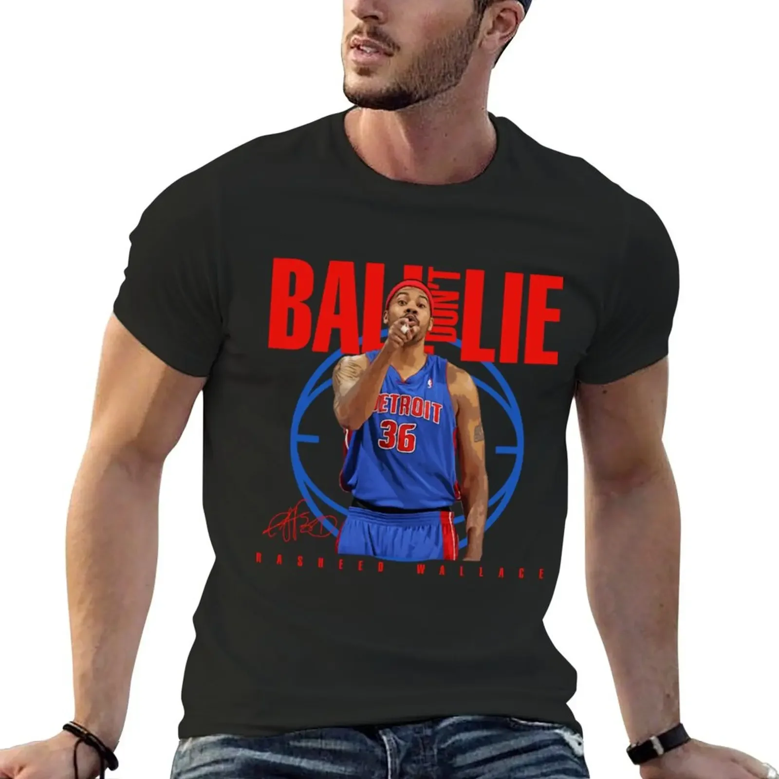 Rasheed Wallace T-Shirt plus size clothes for a boy oversizeds men graphic t shirts