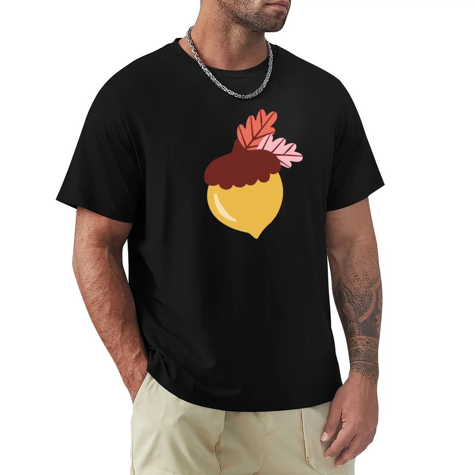 Leaves & Acorns T-Shirt Utility Work Short Sleeve Top