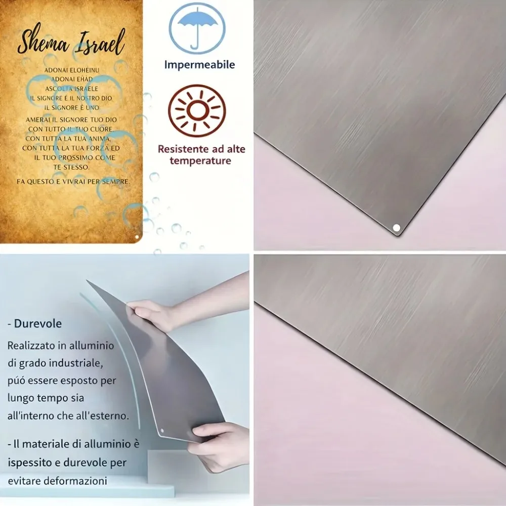 CIFBUY Vintage Hebrew Scripture Aluminum Wall Art Waterproof Rustproof Metal Decor for Living Room Study Home view 5