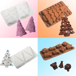 Christmas Chocolate Molds Christmas Tree Design Silicone Choco Mould French Mousse Cake Molds Kitchen Dessert Baking Tools