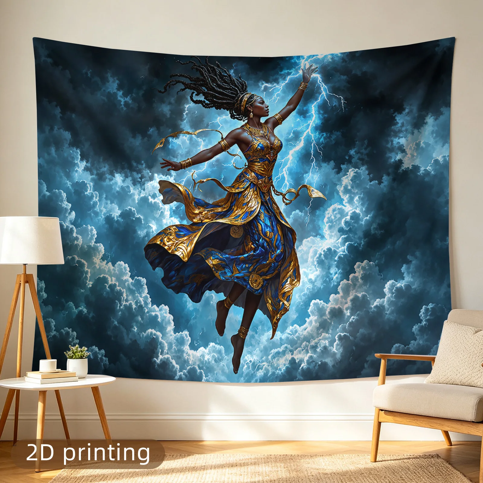 Large Size Goddess Tapestry Wall Hanging Mythological Storm Cloud Boho Art Bedroom Decor Print Decorative Room Poster