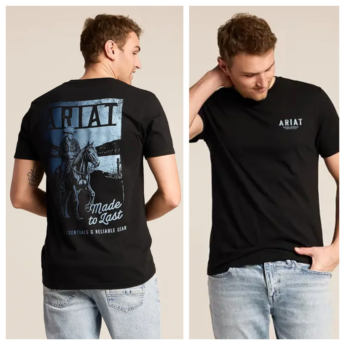 Camiseta Deportiva Ecuestre Estilo Vaquero Occidental Ariat Hombre Way, 100% Algodón, Camiseta con Gráficos para Hombre y Mujer, Ropa de Calle de Verano