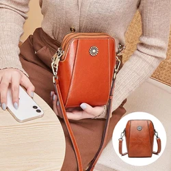 Mini Crossbodys Bag in Soft Leather Large Capacity Waterproof Portable Bag for Women Girl Female Ladies