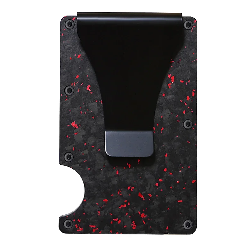 Portafoglio porta carte di credito sottile minimalista in metallo in fibra di carbonio Carteira per uomo Cartera Tarjetero Hombre Custodia porta carte di credito RFID