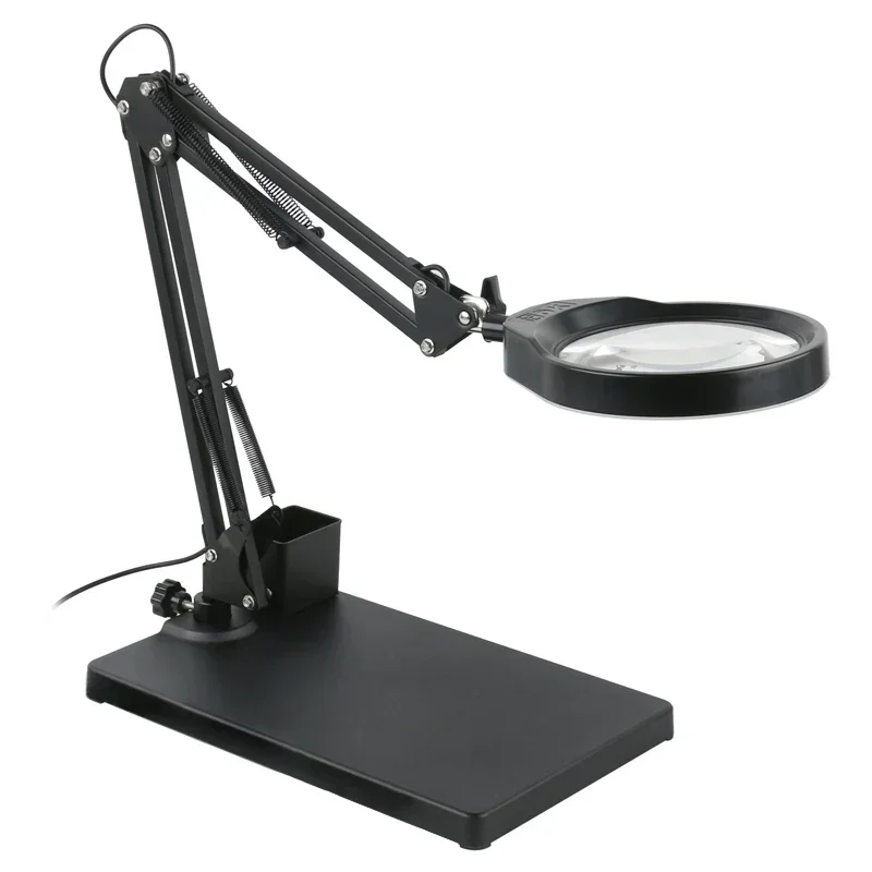 

3X 5X 8X 10X 10/20X Desktop Magnifier Cantilever Bracket Magnifier With 48LED Adjustable Boom Table Working Stand Magnifie