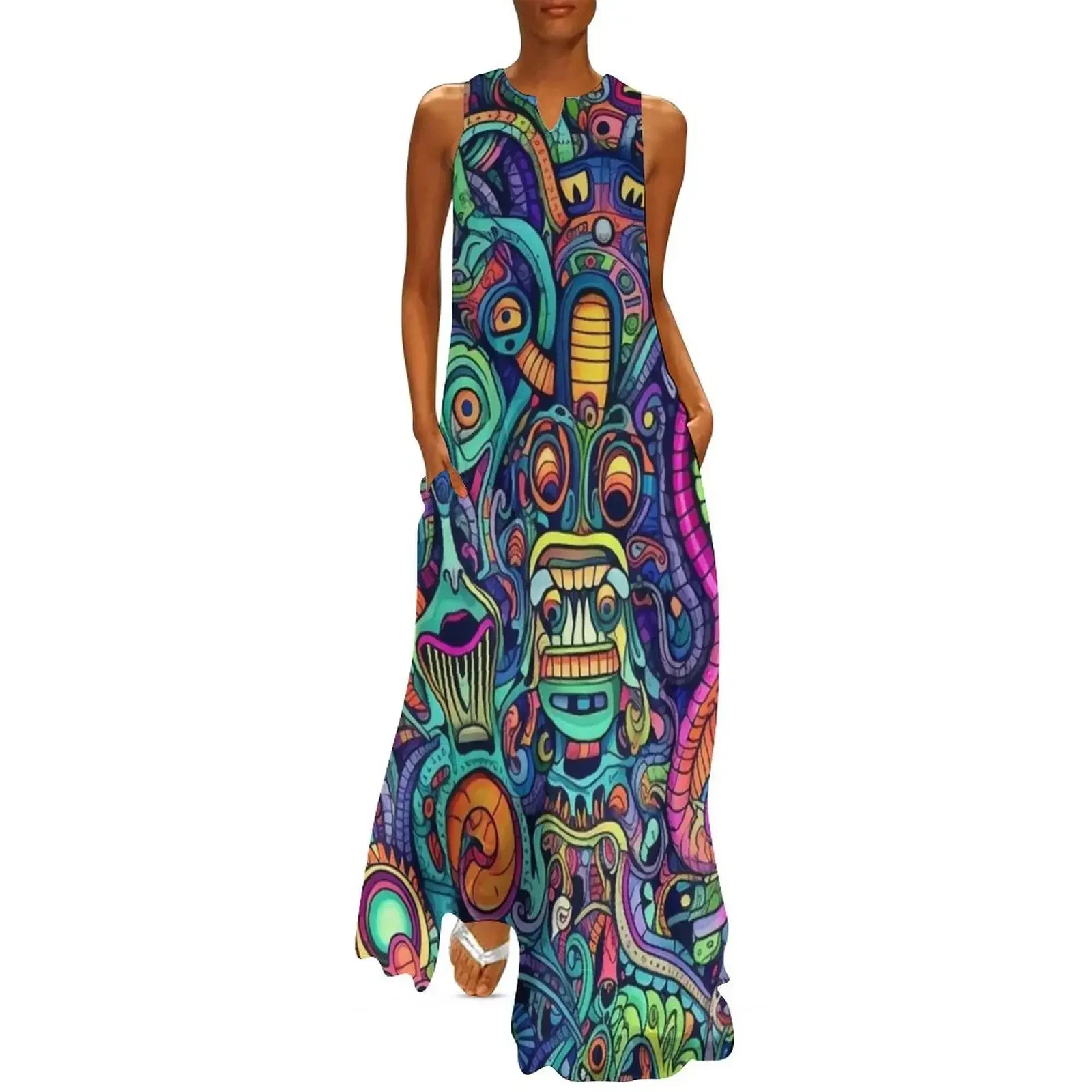 

Alien Doodle Pattern Long Dress clothing women summer 2025 Summer skirt summer clothes Dress for girls Dress