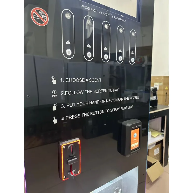 Customized Commercial Smart Self-Service Fragrance Vending Machine Freestanding Perfume Spray Coin/Card/Cash Payment Retail Sale