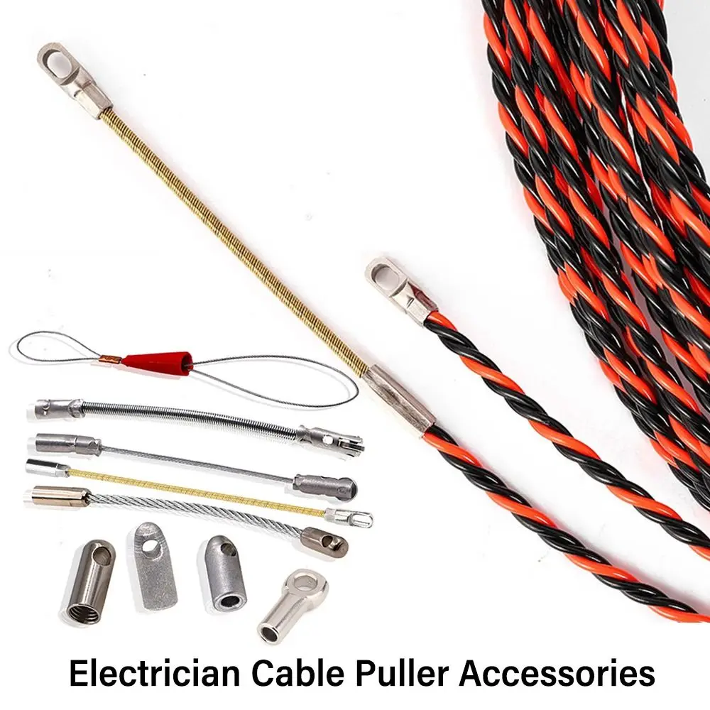 Cable Puller Accessories Electrician Wire Cable Elastic Threader Connector Head Fish Tape Leader Automatic Thread Guide