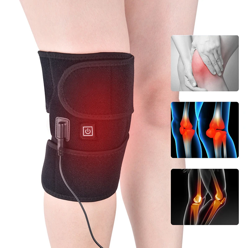 

USB Knee Heating Pads Support Brace Wrap 3 Adjustable Heat and Vibration Knee Massager To Warm Joint Relief Pain Knee Stiff