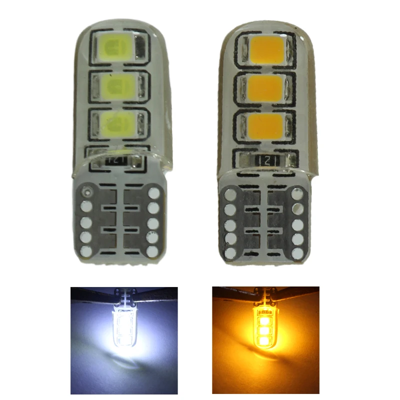 

Lampada 2X T10 W5W 194 501 1 Вт Светодиодное внутреннее освещение на автомобиле Лампа номерного знака Авто приборная лампа DRL 12 В Желтый Белый