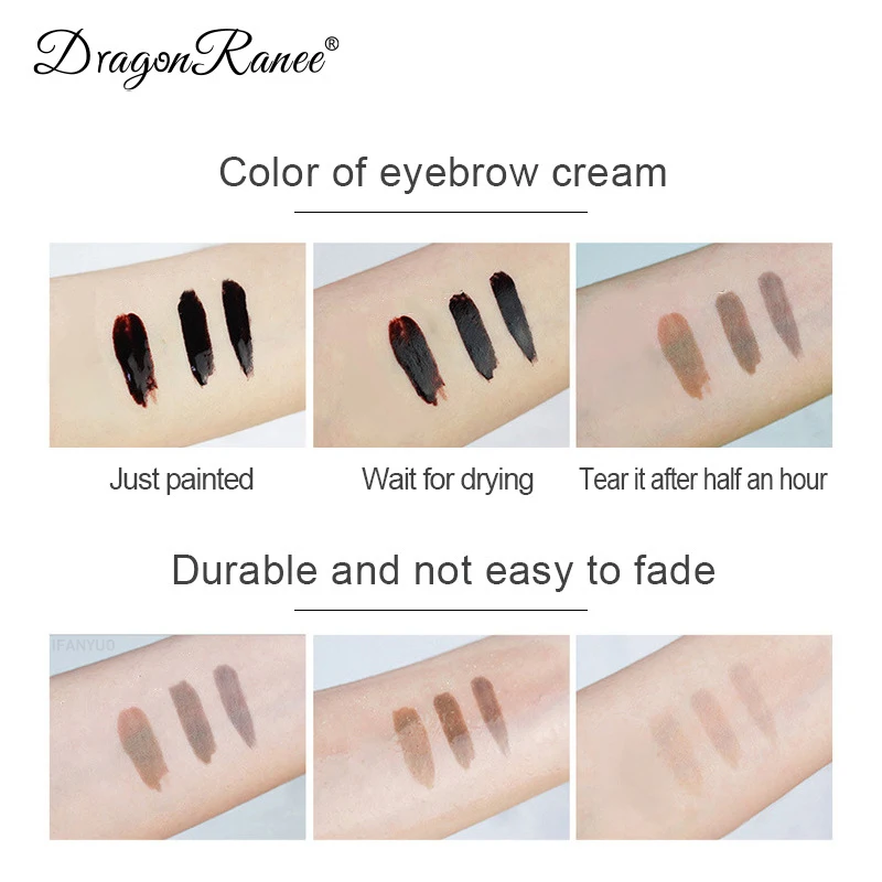 Peel-off Waterproof Tint Eyebrow Gel Makeup Long Lasting Eye Brow Enhancers Liquid Gel Tear Wear Easy Natural Brown Gray Tattoo