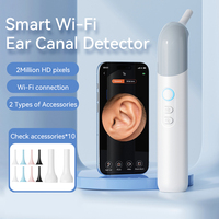1080P Wireless Endoscope Ear Camera with 6 LED Light Ear Nose Skin Care Camera with 10 Colorful Accessories for Kids Pets Adults