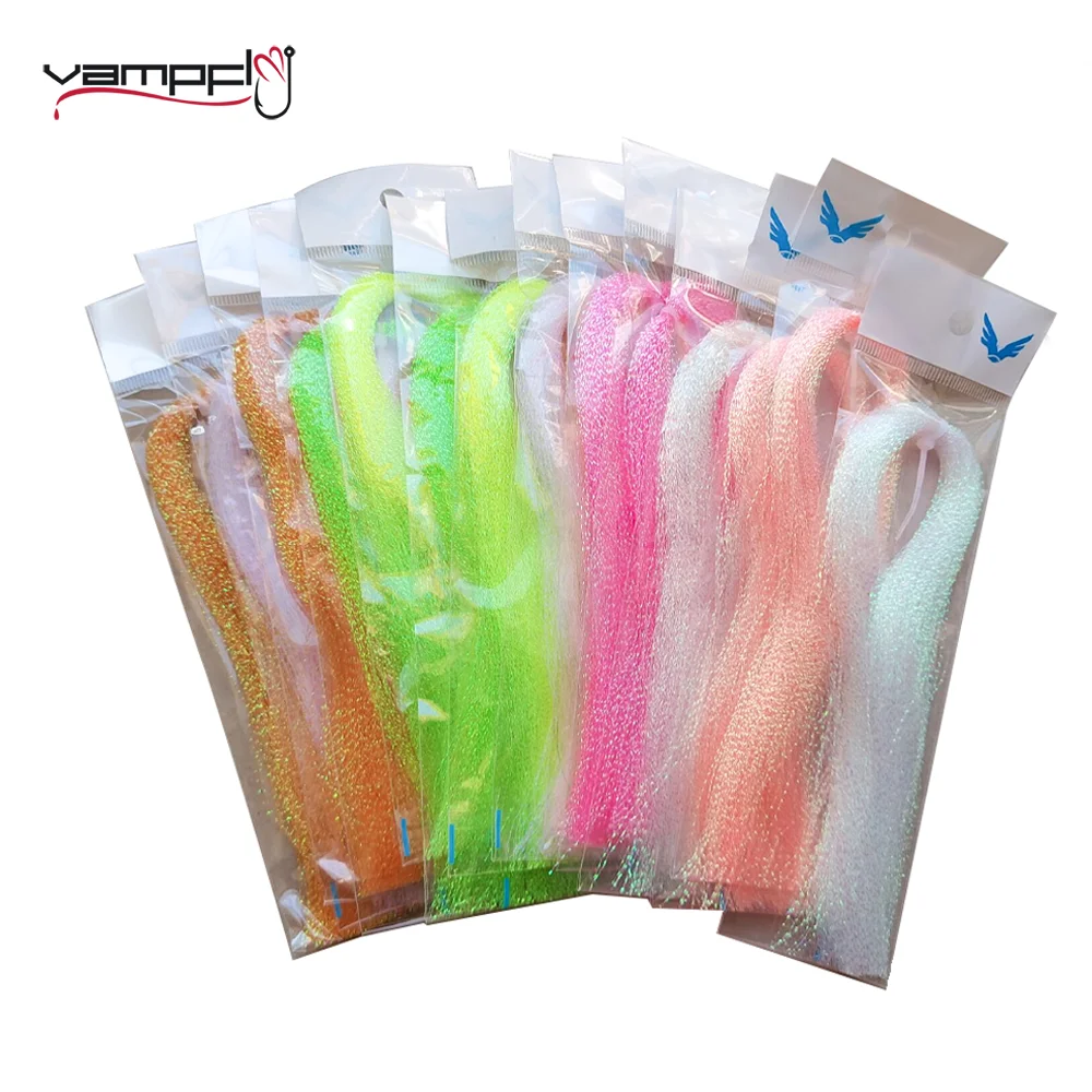 

14pack Fly Tying Material UV Fluorescent Crystal Flashabou Krystal Tinsel Flash Saltwater Jig Tying