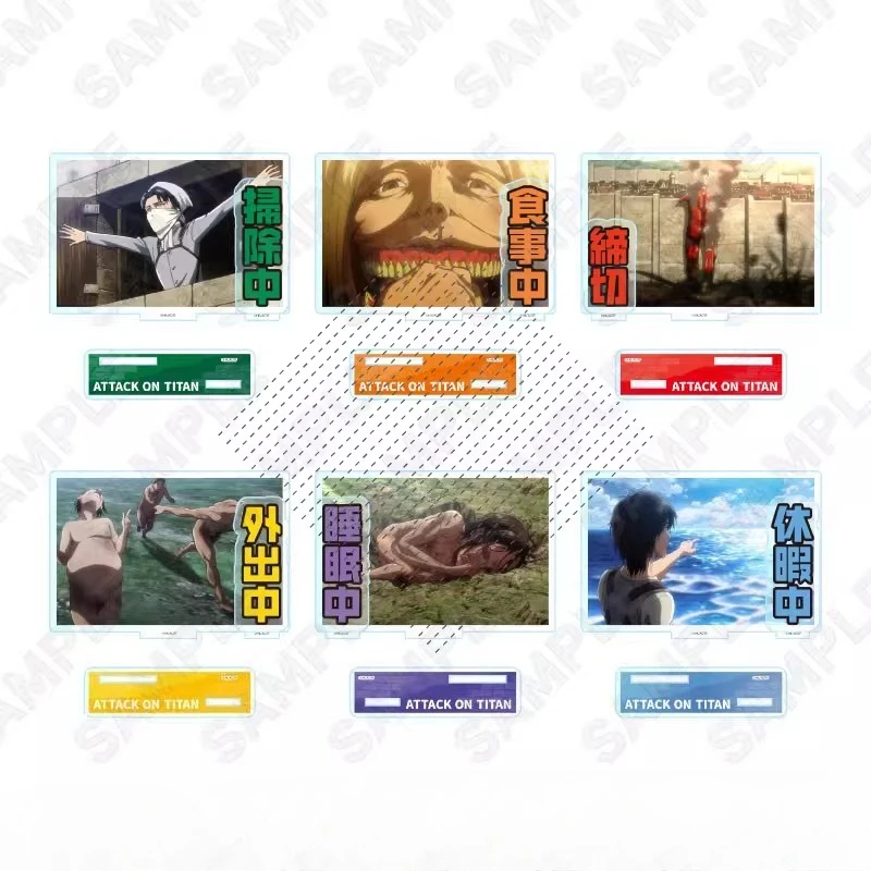 Game Levi Ackerman Mikasa Reiner Erwin Smith Armin Arlert Eren Yeager Acrylic Stand Doll Anime Figure Model Cosplay Toy Gift