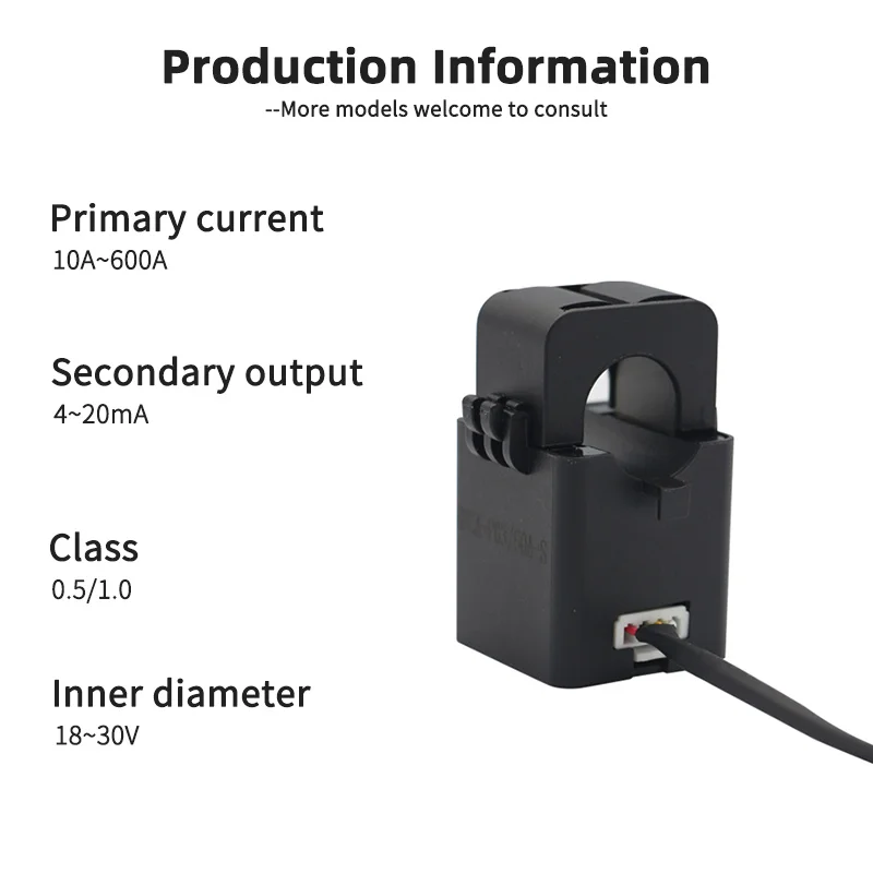 KCT36-4L four wire type 300-600A AC/4-20mA DC split core current transducer for IOT GATEWAY