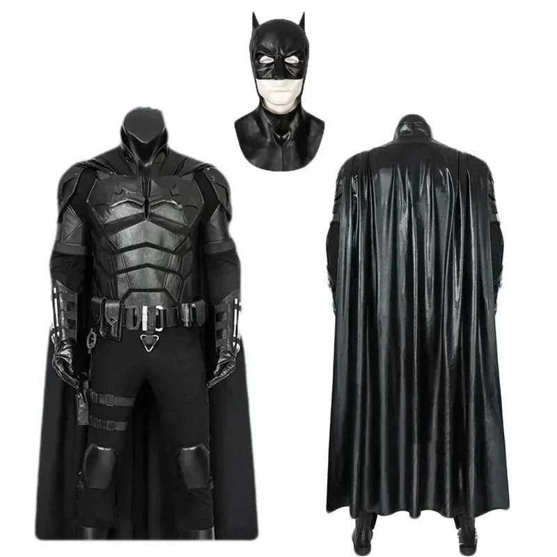 Disfraz de Cosplay de Bat Bird of Prey para hombres adultos, traje de Cosplay del Caballero Oscuro, mono con máscara de capa, mono de Bruce Wayne para Halloween